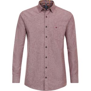 Redmond - Comfort Fit Overhemd - Rood - Popeline - Strijkvriendelijk