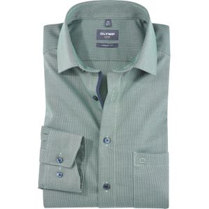 OLYMP Luxor modern fit overhemd, structuur, lichtgroen dessin