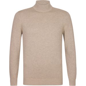 Michaelis heren trui katoenmengsel - slim fit trui met turtleneck - beige