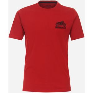 Redmond regular fit T-shirt, korte mouw O-hals, rood (met print) -  Maat: L