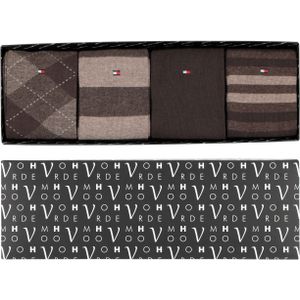Cadeaubox Tommy Brown Box: 8 paar Tommy Hilfiger sokken bruin