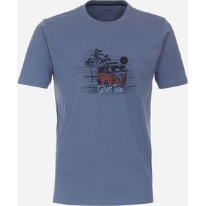 Redmond regular fit T-shirt, korte mouw O-hals, blauw (met print) -  Maat: 8XL