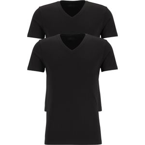 TEN CATE Basics men T-shirt (2-pack), heren T-shirts V-hals, zwart -  Maat: M