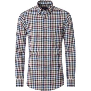 CASA MODA - Sport Casual Fit Overhemd - Rood Geruit - Flanel - Strijkvriendelijk