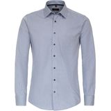 Redmond - Slim Fit Overhemd - Blauw - Structuurweving - Easy Iron