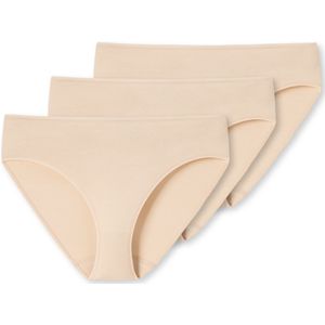 SCHIESSER 95/5 slip (3-pack), dames kort slips biologisch katoen zand