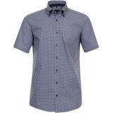 VENTI - Overhemd - Blauw - Modern Fit - Korte Mouw - Popeline