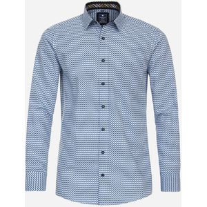 3 voor 99 | Redmond comfort fit overhemd, popeline, blauw dessin 37/38