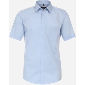 3 voor 99 | Redmond modern fit overhemd, korte mouw, popeline, blauw 41/42