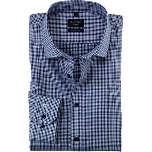 OLYMP No. 6 Six super slim fit overhemd, popeline, marineblauw geruit