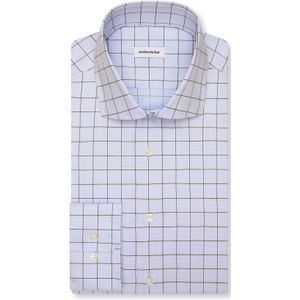 Seidensticker shaped fit overhemd, popeline, blauw geruit