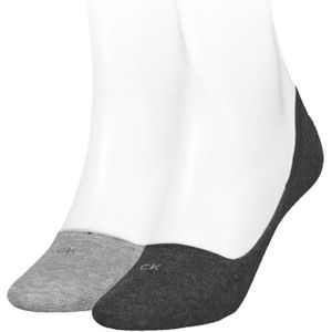 Calvin Klein Footie Low Cut (2-pack), dames onzichtbare sokken, grijs -  Maat: 35-38