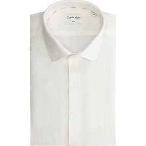Calvin Klein slim fit overhemd, Linen Solid Slim Shirt, wit 40