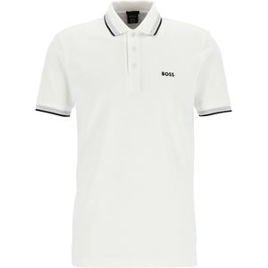 BOSS by HUGO BOSS Katoen Polo Van Fijn Piqué Met Contrastdetails in het Zwart voor heren Heren Kleding voor voor T-shirts voor Poloshirts 