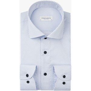 Profuomo slim fit heren overhemd, twill, lictblauw dessin