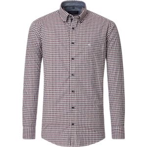 CASA MODA Sport casual fit overhemd, dobby, blauw met wit en rood geruit