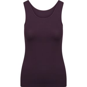 RJ Bodywear Pure Color dames top (1-pack), hemdje met brede banden, aubergine -  Maat: L