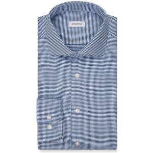 Seidensticker - Overhemd - Blauw - Lange Mouw - 100% Katoen - Modern Kent Kraag