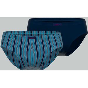 Gotzburg heren sport slip (2-pack), middenblauw gestreept