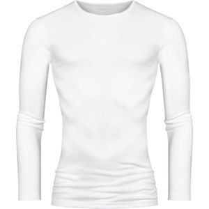 Mey Casual Cotton long sleeved shirt (1-pack), heren T-shirt O-hals lange mouw, wit -  Maat: XXL
