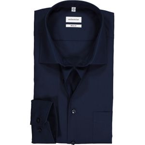 Seidensticker regular fit overhemd, donkerblauw 45