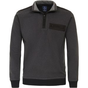 Redmond sweat heren schipperstrui katoenmengsel, opstaande kraag, zwart (middeldik)