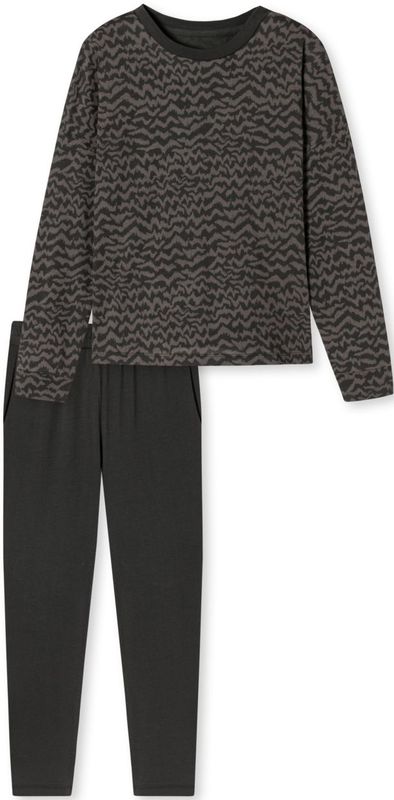 SCHIESSER - Modern Nightwear - Pyjamaset - Antraciet - Dames 7/8-lengte