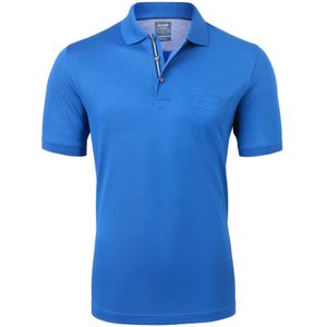 OLYMP modern fit poloshirt, kobalt blauw -  Maat: M