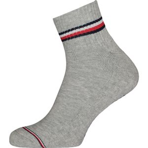 Tommy Hilfiger Iconic Quarter Socks (2-pack), heren sneaker sportsokken katoen, grijs -  Maat: 43-46