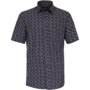 CASA MODA Sport comfort fit overhemd, korte mouw, popeline, blauw dessin