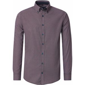 CASA MODA - Sport Comfort Fit Overhemd - Rood Dessin - Strijkvriendelijk