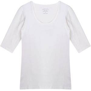 Claesen's dames Basics T-shirt (1-pack), 3/4 mouw O-hals T-shirt, wit