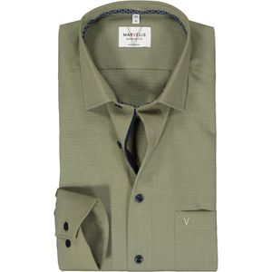MARVELIS modern fit overhemd, structuur, olijfgroen 44