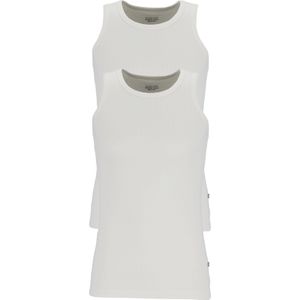 Claesen's Basics singlets (2-pack), heren rib ondershirts, wit -  Maat: XXL