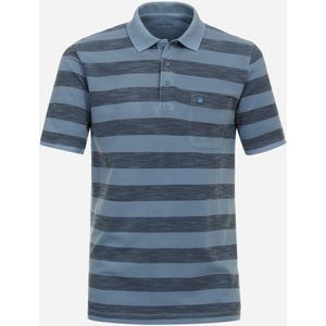 Redmond regular fit heren polo, pique, blauw gestreept -  Maat: M