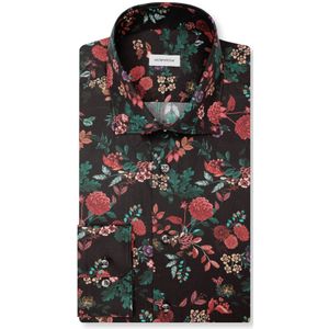 Seidensticker - Businessoverhemd - Grijs - Slim 1/1 Kentkraag - Bloemen