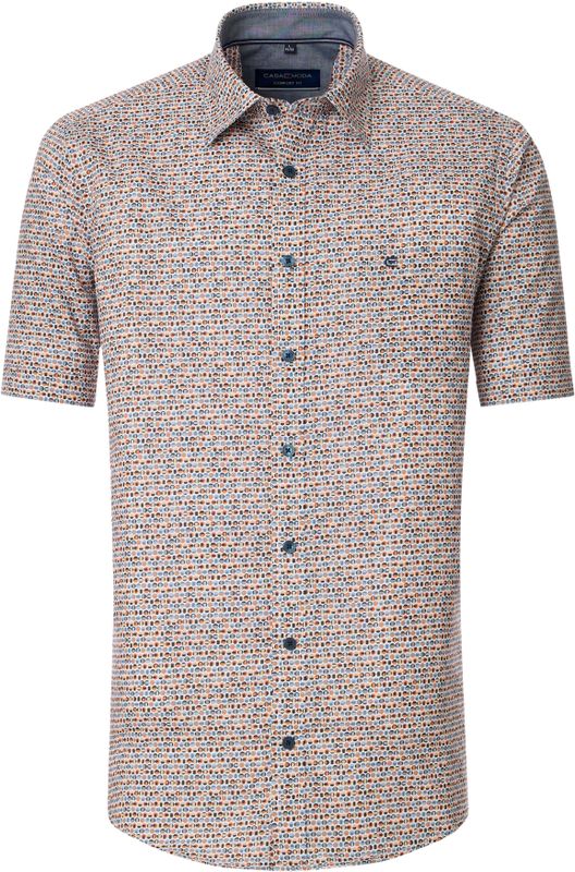 CASA MODA - Sport Comfort Fit - Overhemd - Blauw - Korte Mouw, Popeline, Easy Iron