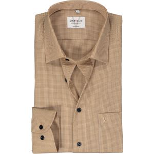 MARVELIS modern fit overhemd, popeline, geel heel fijn geruit