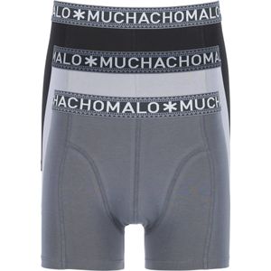 Muchachomalo heren boxershorts (3-pack), heren boxers normale lengte, Solid zwart, antraciet en grijs -  Maat: S