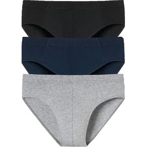 SCHIESSER 95/5 Essentials supermini slips (3-pack), zwart, blauw en grijs -  Maat: XXL