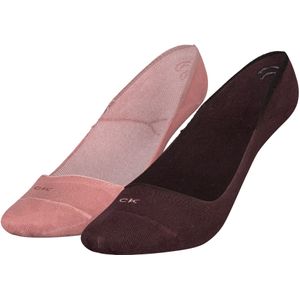 Calvin Klein Footie Low Cut (2-pack), dames onzichtbare sokken, bordeaux rood