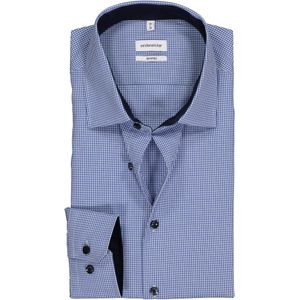 Seidensticker shaped fit overhemd, blauw met wit geruit (contrast) 46