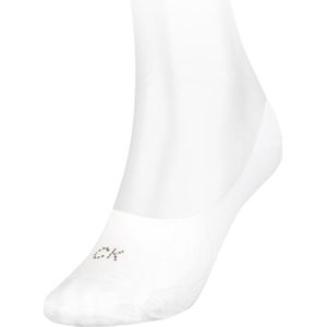 Calvin Klein Footie Mid Cut Crystal Logo (1-pack), dames onzichtbare sokken, wit dessin -  Maat: One size