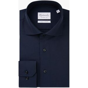 Michaelis slim fit heren overhemd, twill, donkerblauw