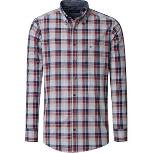 CASA MODA - Sport Comfort Fit Overhemd - Blauw - Chambray - Geruit