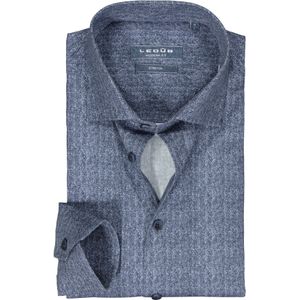 Ledub modern fit overhemd, donkerblauw dessin 42