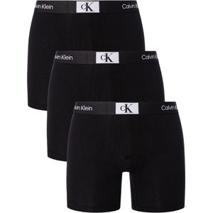 Calvin Klein Boxer Briefs (3-pack), heren boxers extra lang, zwart