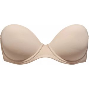 Calvin Klein dames Perfectly Fit Flex strapless push up bra, strapless BH, beige