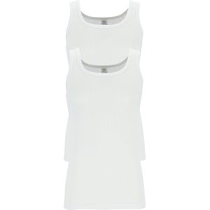 Ceceba heren singlets dubbelrib regular fit (2-pack), wit