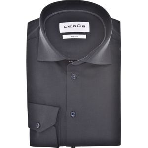 Ledub modern fit overhemd, mouwlengte 72 cm, popeline, donkerblauw